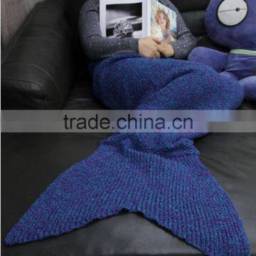 2016 new design wholesale knitted mermaid tail blanket