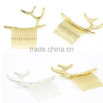 Fashion Hair Comb Gold Silver Plated Antler Hair Clips Women Hair Accessories