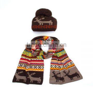 2014 New Snow Winter Animal Warm Hats Caps And Scarves TS-8840