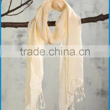 Wholesale 2017 New Design Lady's Fashionable Natural Linen Scarf photo-6