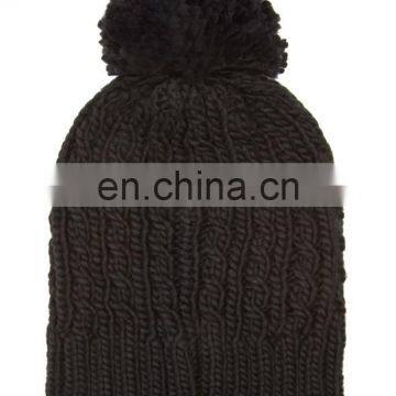 fashional winter warm soft cozy customized jacquard pompom beanie