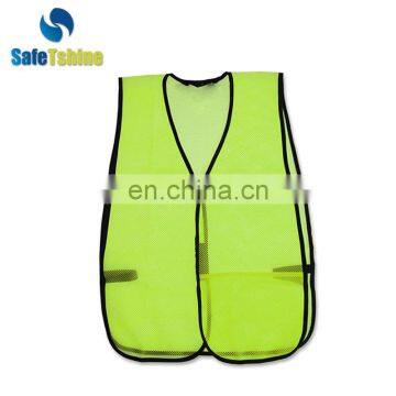 Hot sale green color cheap security safety breathe freely vest