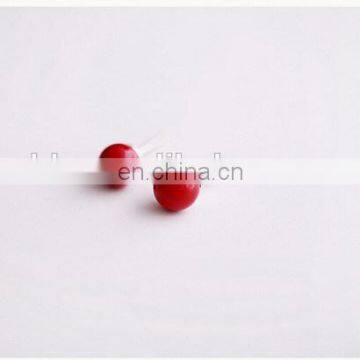 Red Bead Ball Charm Earring Stud Silver Stud Earring Charming Ear Bead Stud Fashion Jewelry photo-5
