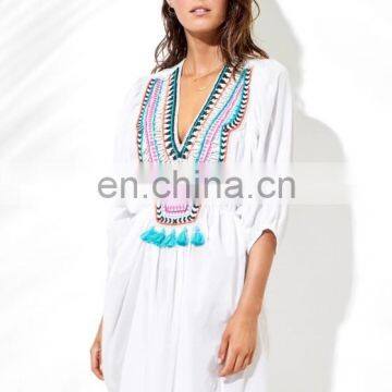 CH272 Popular Designer Kaftans Sexy V-neck Embellished Beach Kaftans