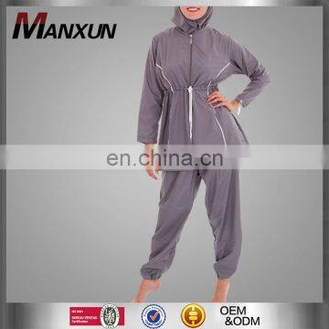 High quality fashion muslim sportwear grey modest muslim swimsuit