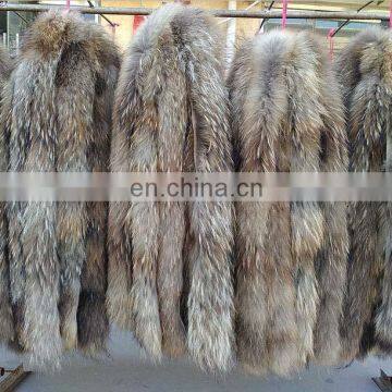 Factory wholesale raw or dyed color real raccoon fur trimming