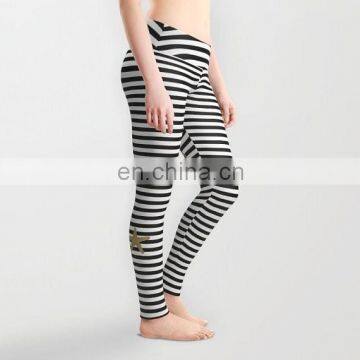 Stripe Applique Fitness Leggings Apparel Woman Yoga Pant