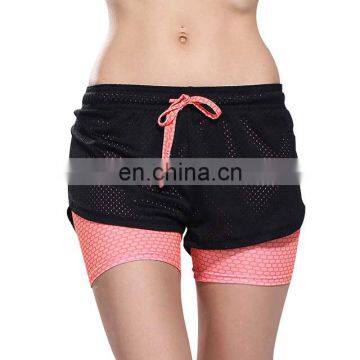 Custom yoga shorts sexy sports running shorts 2 in 1