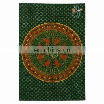 Indian Tapestry Mandala Elephant Twin Home Decor Green Color Beautiful wall hanging cotton Indian tapestries