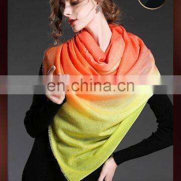 Winter Scarf 100% Wool Gradient Lady Scarf Wholesale Scarf Orange photo-2