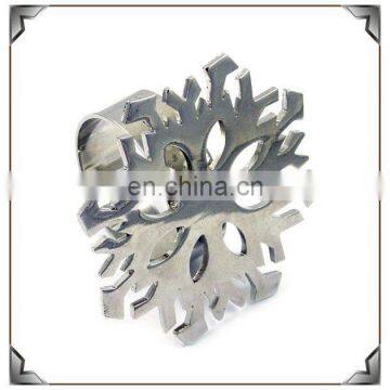 Indoor christmas decoration metal snowflake napkin ring customized