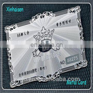 chemical etch die Cut through Stainless Steel Metal card