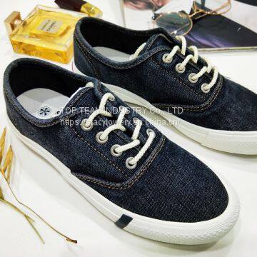 Womens StacyLowery  Lace Up Casual Canvas Shoes Black Denim