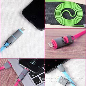2 In 1 Micro App USB Elbow Cable 1m Metal Type C USB2.0 90 Degree Elbow Data Cable Connector 2A