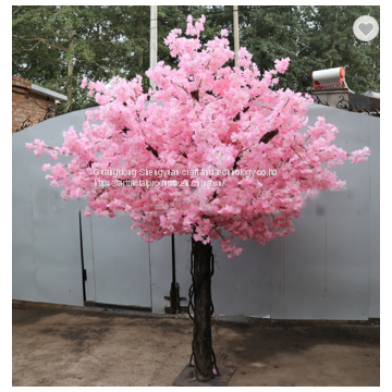 silk cloth leaf fiberglass trunk artificial cherry tree