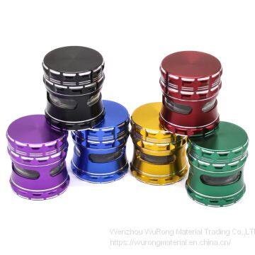 D63mm& H67mm Aluminium Alloy Waist Drum Shape Grinder 4-layer Platsmoke Grind Eras Colorful Cigar Crushing Accessory for Tobacco,smoke,cigarette photo-5