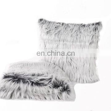 High Quality Grey Peacocks Feather Imitation Faux Fur Throw Pillows Breathable Soft Real Peacock Fur Pillows photo-2