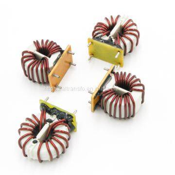 Common mode choke/toroidal coil power audio inductors with base bottom