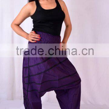 Aladdin Genie Fisherman man Pants Trouser jumpsuit Yoga Boho Gypsy Indian women Loose Pants Funky Chunky Hip Hop Harem Pants