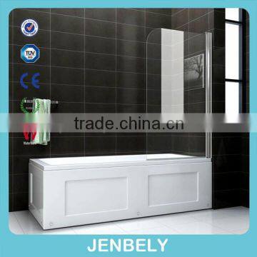 6mm frameless with lifting hinges and tempered glass door bath screen