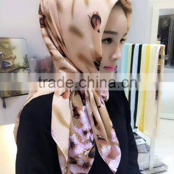 newest design softy cotton printed muslim square scarf 2016 women shawl wrap