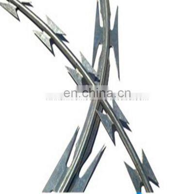 BTO 22 low price concertina wires hot dipped razor fence barbed wire price for sale weight per meter supply low price