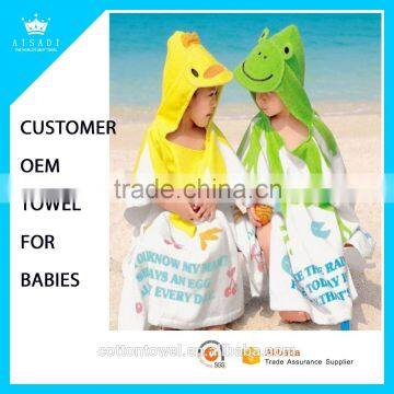 Customized Design Cartoon Printing Pure cotton Baby kids Children Hood Bathrobes                        
                                                Quality Choice