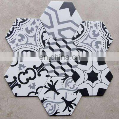 230*200*115 Art Tile Mediterranean Style Blue and White Porcelain Hex Floor Tile/Wall Tile photo-3