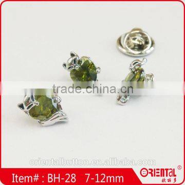 Cute Pussy Cat Shape Clear Stone Plating Metal Brooch photo-5