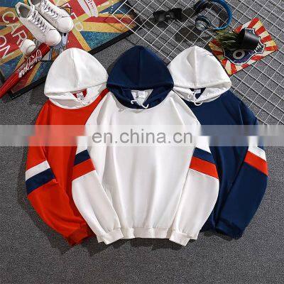 Factory direct sale fashion Color Block hoodie casual sweater men and women custom logo polyester sweater custom printing