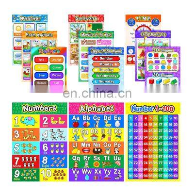 Learning Charts Educational Preschool Poster Kid Nursery Baby Children Alphabet Poster