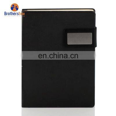 china products custom printed paper logo A5 Planner PU Leather Notebook Manufacturer notebook with power bank