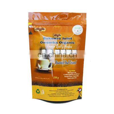 custom printed mylar plastic zip lock vented coffee bags 16oz