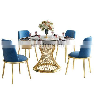 modern style round marble dinning table set dining room furniture