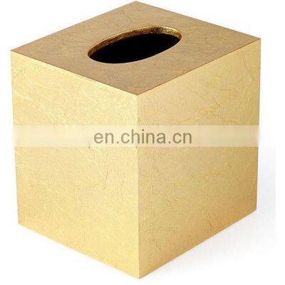 golden unique square tissue box