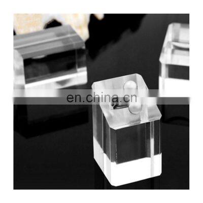 countertop jewelry store exhibitor custom block clear acrylic ring display stand