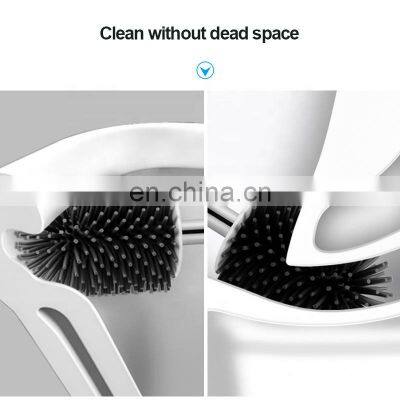 Высококачественная домашняя туалетная щетка с ТПР-щеточной частью и длинной ручкой, покрытой порошковым лаком, а также силиконовая туалетная щетка для уборки photo-4
