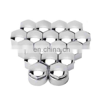 19mm CHROME WHEEL NUT BOLT COVERS UNIVERSAL SET WITH TOOLS