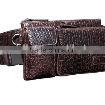 Good Quality Sport Crocodile Pattern Cow Leather Chest Pack Fashion New Style Waist Bag Leisure Single Shoulder Bag for Men photo-4