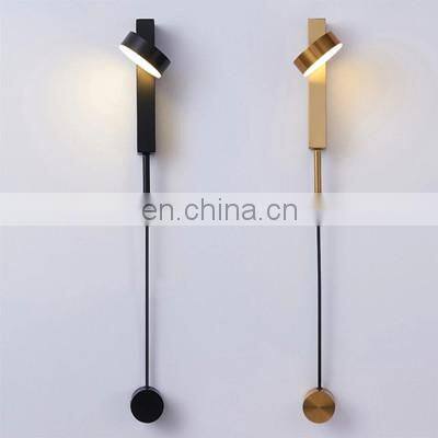 LED Indoor Wall Lamps Rotation Dimming Switch Wall Light Modern Sconce Golden Stai LED Wall Light