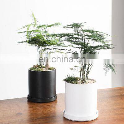 Home And Garden 2021 Wholesalers Pot Fleurs Indoor Black And White Ceramic Flower Pots For Plants