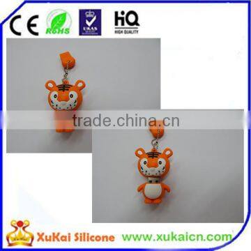 silicone new 3D embossed tiger usb case