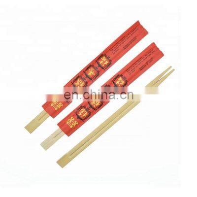 Traditional Natural Bamboo Chinese Disposable Chopsticks Packed In Open Paper Sleeve