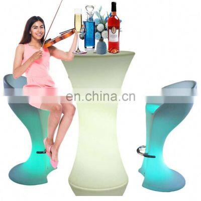 New Design Fashion Shape MRohstifunctional Plastic Tea Coffee Table Led Bar Furniture Table and Chair for Event Nightclub