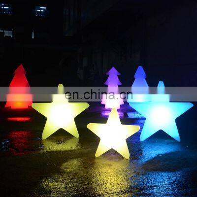 decorative running led lights  /event wedding rechargeable PE plastic led tree star snow led Christmas decorative lights