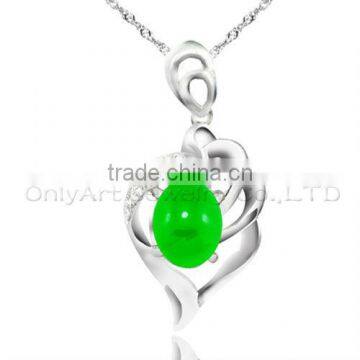 Jade 925 sterling silver pendant