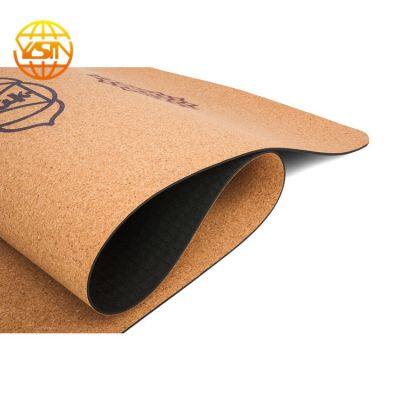 Durable And Long Lasting Non-slip Design Cork Natural Rubber Yoga Mat