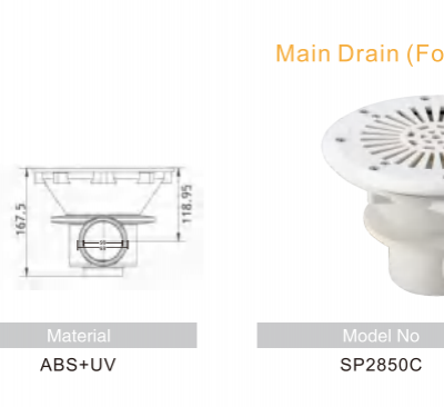 Swimming Pool Floor Drain Pool Round Main Drain Main Drain for Concrete Pool ABS+UV photo-2