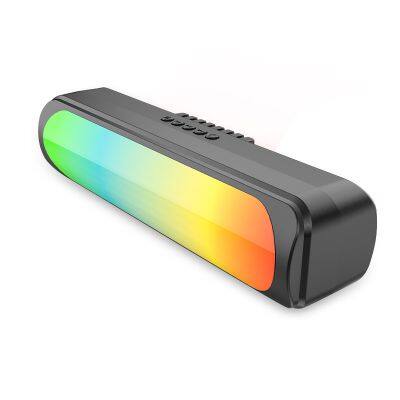 SING-E ZQS2205 Portable Amplifier Wireless Speakers Computer Sound Bar with RGB Lights PC Soundbar with Full-Range Drivers