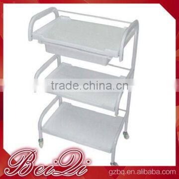 Convenience 3-layer Tool Car Hairdressing Plastic and Metal Shelf Salon Trolley Barber Shop Equipment